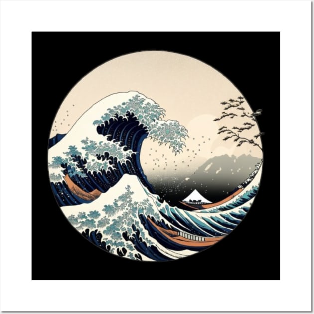 Japanese Art Style Great Wave off Kanagawa Wall Art by SamCreations